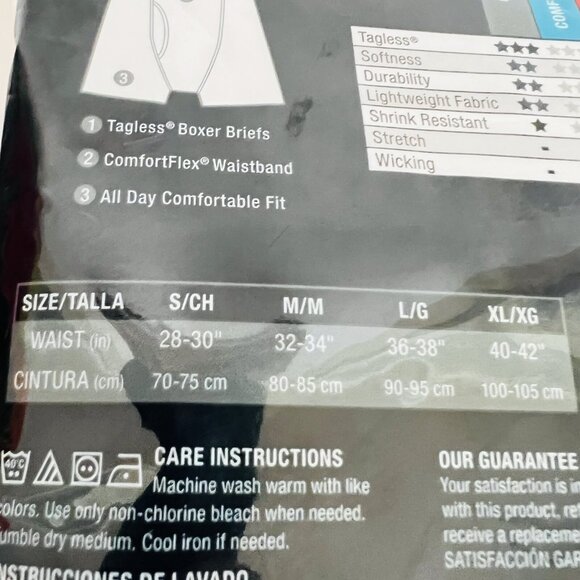 Hanes Men's Grey Black 4 Tagless Boxer Brief XL 40-42 Comfort Waist Soft Wicking - Picture 12 of 12